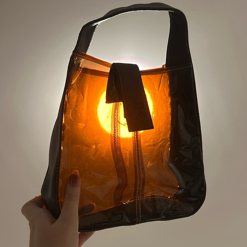 Amber coloured PVC bag - vintage